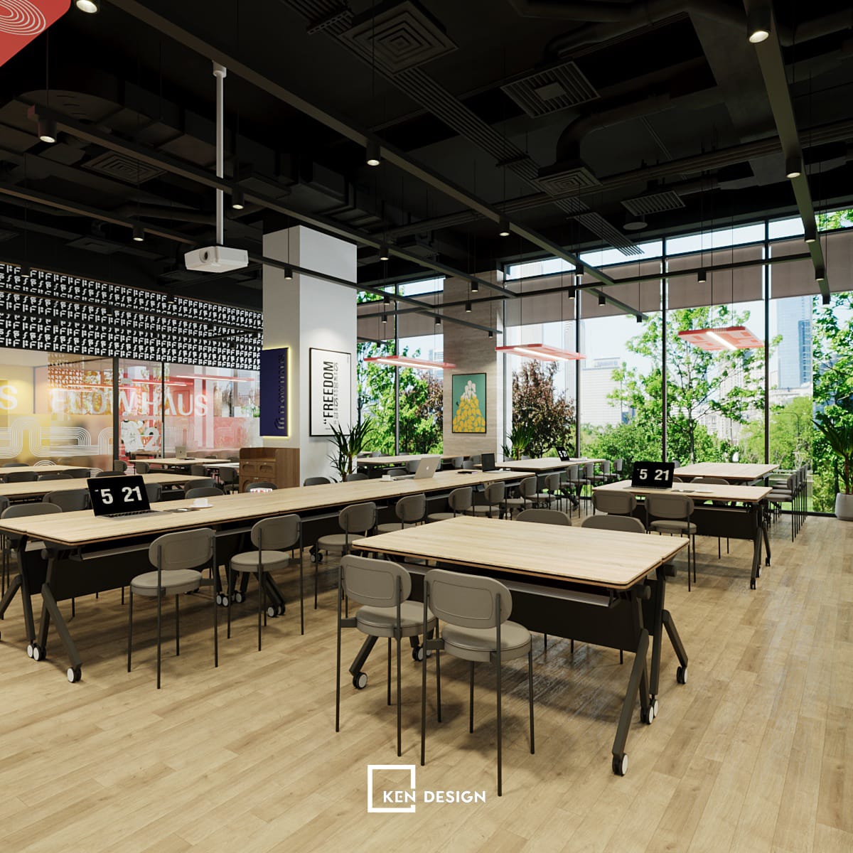 Thiết kế mở rộng quy mô quán cafe coworking Flow Haus